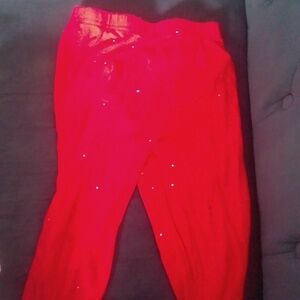 Red and silver leggings for little girls